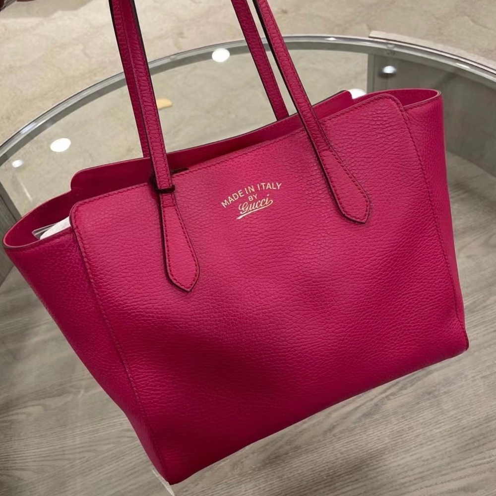 Gucci Swing 354408 Leather Tote Bag Pink - Picture 2 of 10